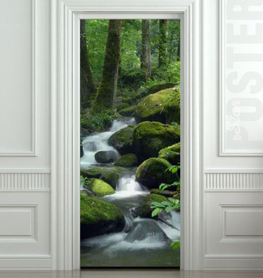 Door STICKER mountain stream landscape scenery river mural decole film self-adhesive poster 30"x79"(77x200 cm) - Pulaton stickers and posters
- 1
