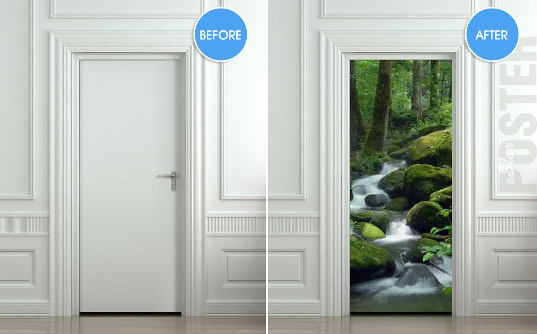 Nature door mural sticker