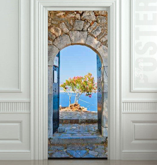 Door STICKER Greece landscape mural