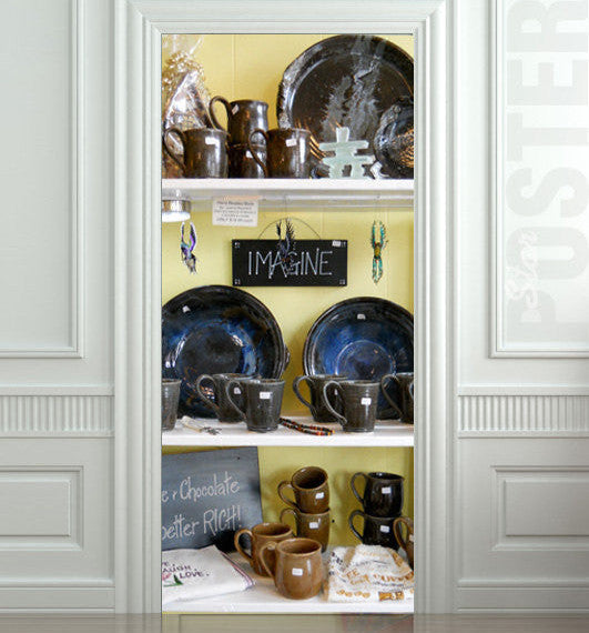 Door STICKER dishes befater shop handmade