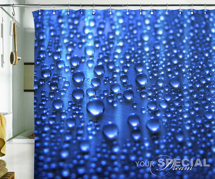 Water Drops Shower Curtain 71"W×74"H (180x188cm)