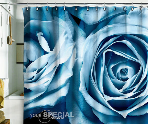 Blue Roses Shower Curtain 71"W×74"H (180x188cm)