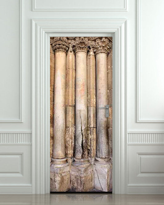 Door STICKER columns column foot antiquity antiquities mural decole film self-adhesive poster 30"x79"(77x200 cm) - Pulaton stickers and posters
- 1