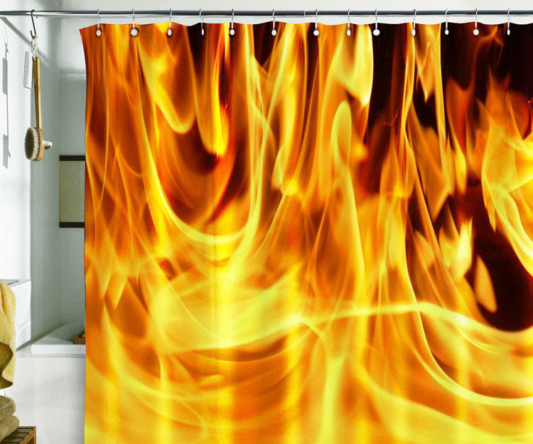 Fire Flame Shower Curtain 71"W×74"H (180x188cm)