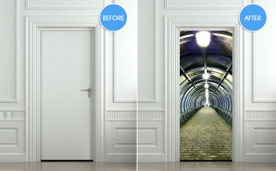 Door STICKER tunnel bunker mine pit mural decole film self-adhesive poster 30"x79"(77x200 cm) - Pulaton stickers and posters
- 2