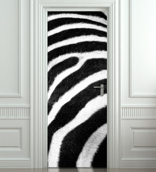 Zebra door mural, sticker, wrap