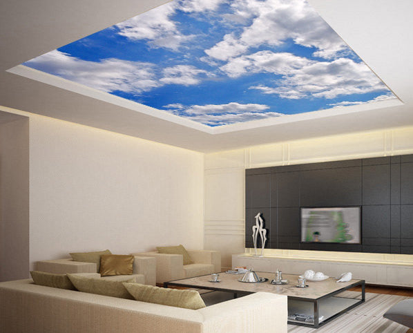 blue sky ceiling design. cloud decals for ceiling