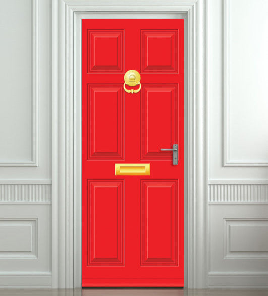 Dementia door wrap, door murals for dementia units