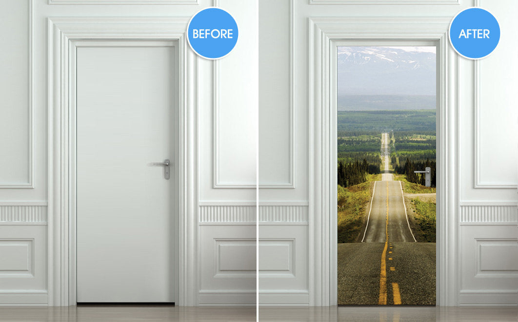 Door STICKER road 66 landscape biker auto journey mural decole film self-adhesive poster 30"x79"(77x200 cm) - Pulaton stickers and posters
- 2