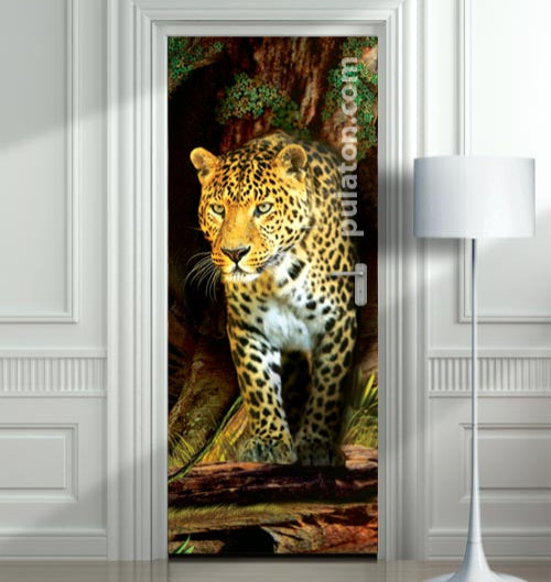 Leopard mural for doors and walls