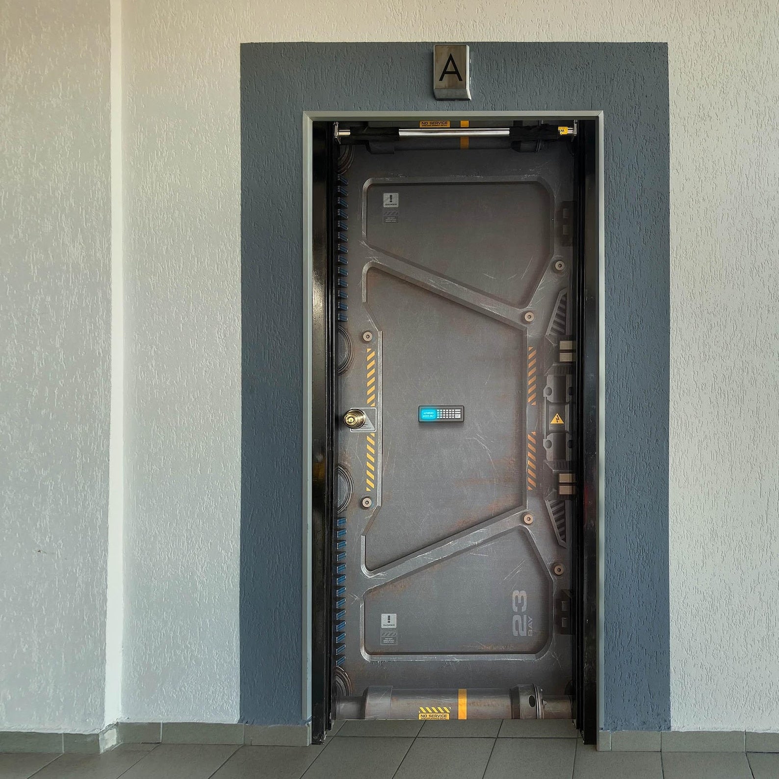 Cyberpunk Door Wrap Industrial Grunge Starship Decal Skin