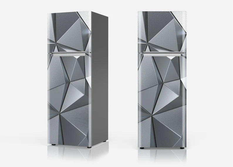 3D Metal Cubes - refrigerator sticker cover