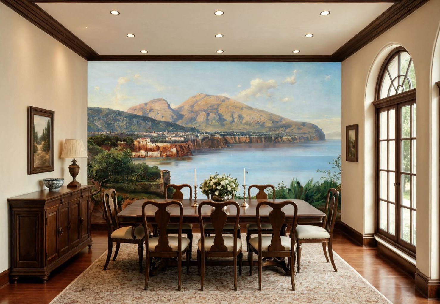 Italian Coastal Landscape Wall Mural showing cliffs over blue Mediterranean sea