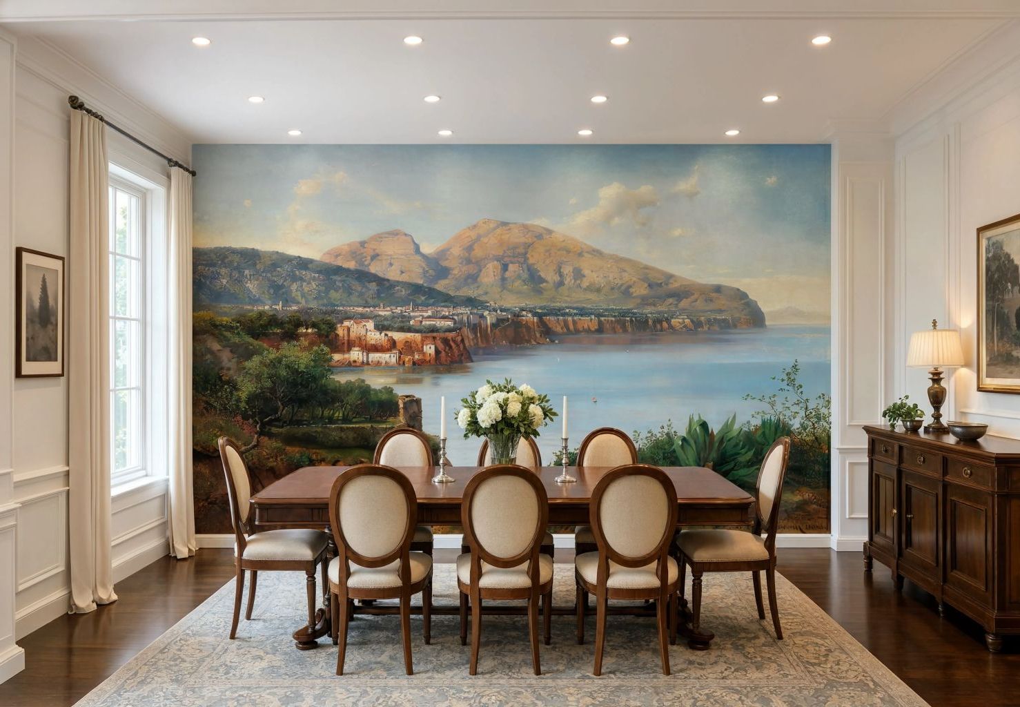 Mediterranean Sea View Wallpaper printed on peel and stick self adhesive vinyl
