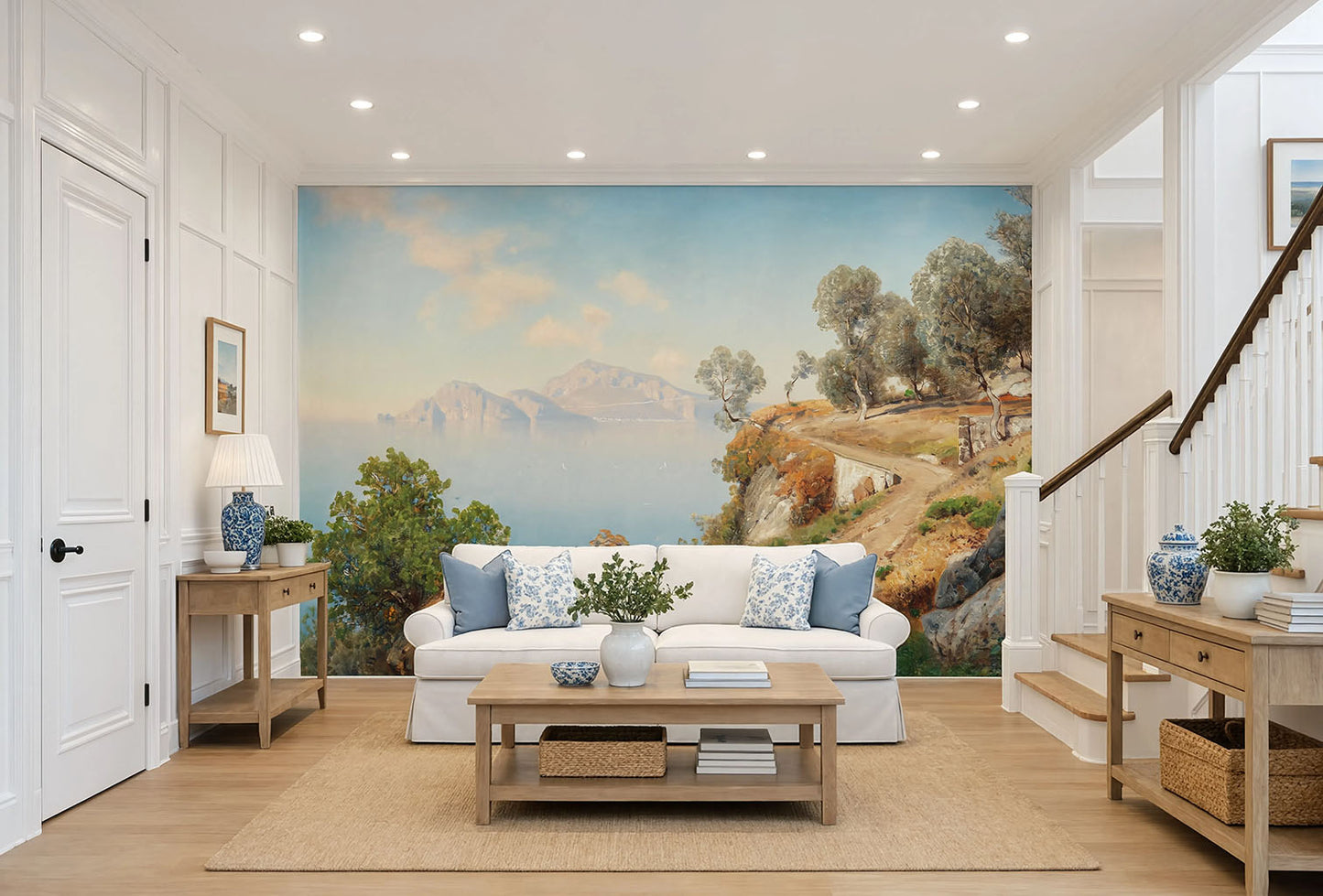19th century fine art Italian seaside oil painting reproduction wall mural