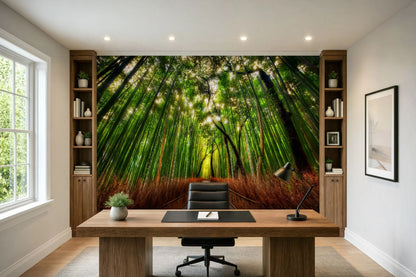 3D Bamboo Trees Wall Mural Asian Landscape Photo Wallpaper