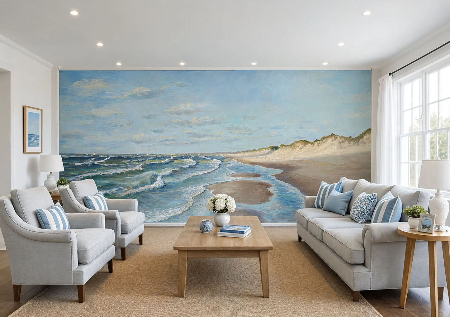 19th century Nordic coastal beach landscape fine art reproduction wall mural