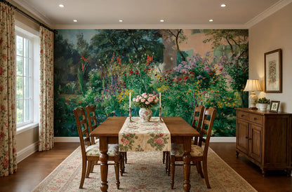 Impressionist Garden Floral Wallpaper printed on self adhesive peel and stick vinyl