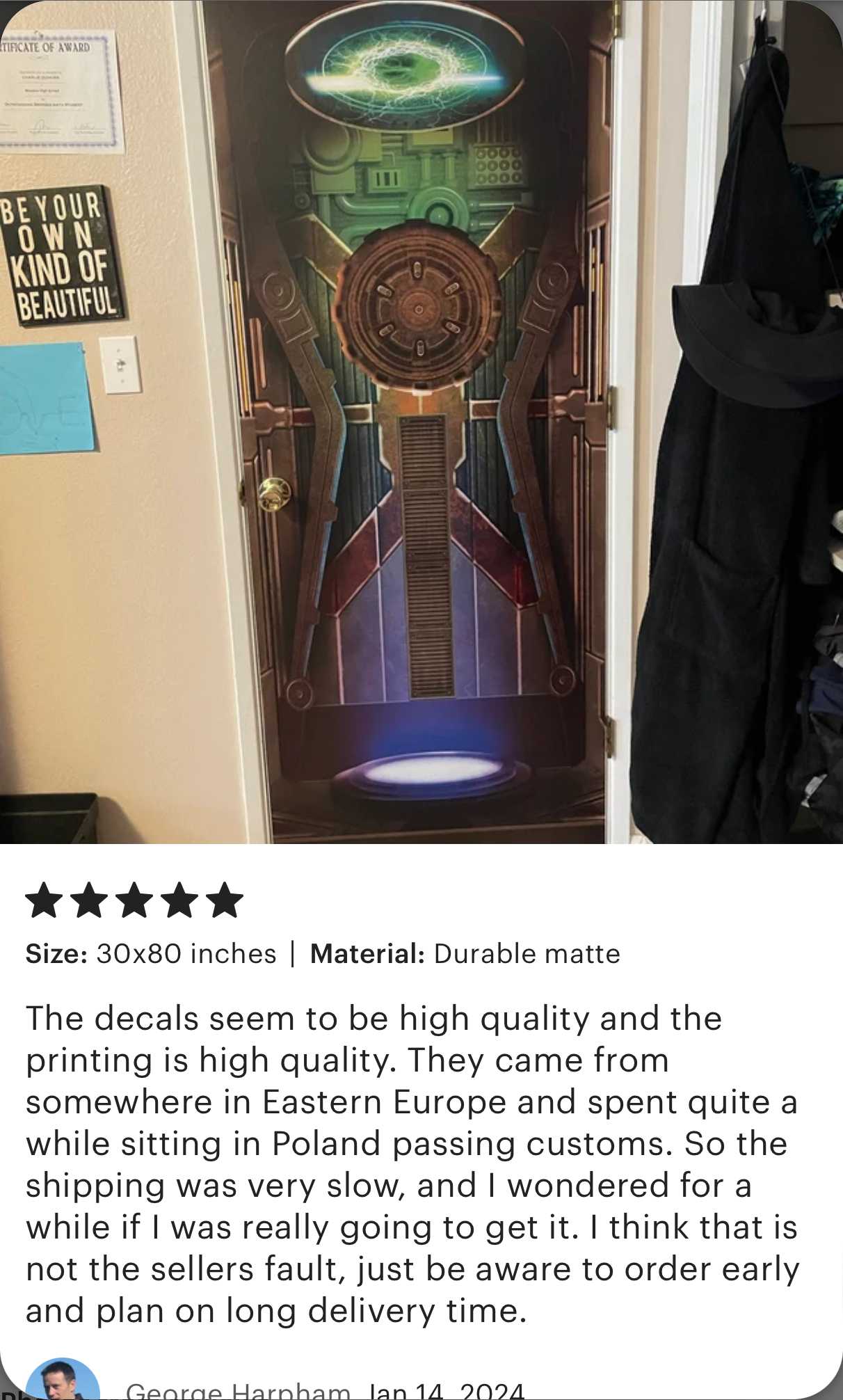 Cyberpunk Sci-fi Regeneration Alcove Portal. Star Ship door sticker, self-adhesive, single piece