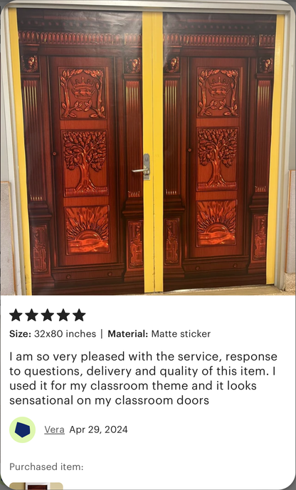 Narnia wardrobe door mural, fantasy doorway, self-adhesive poster, single piece