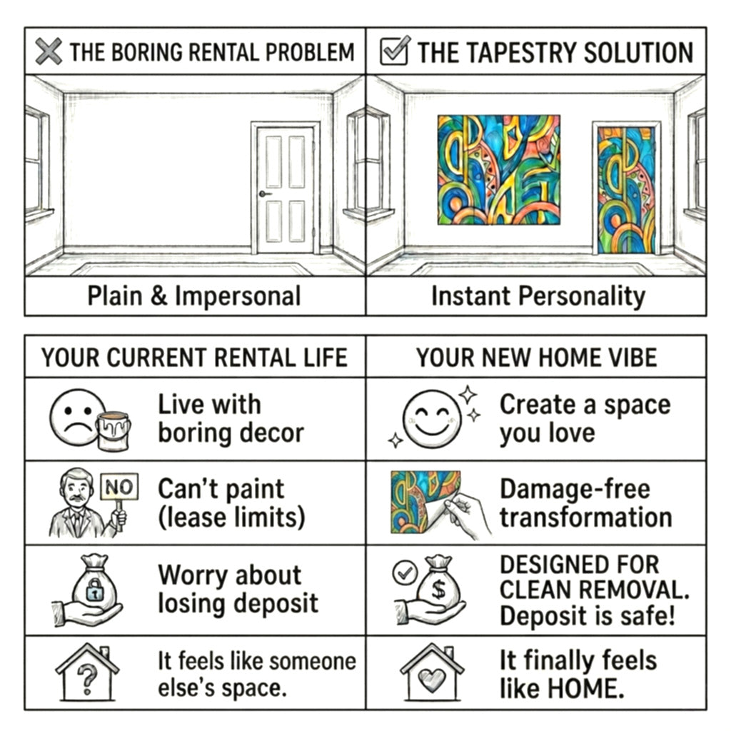 Epic Fantasy Landscape - Large Wall Tapestry | Wall Fabric Mural | Rental-Friendly