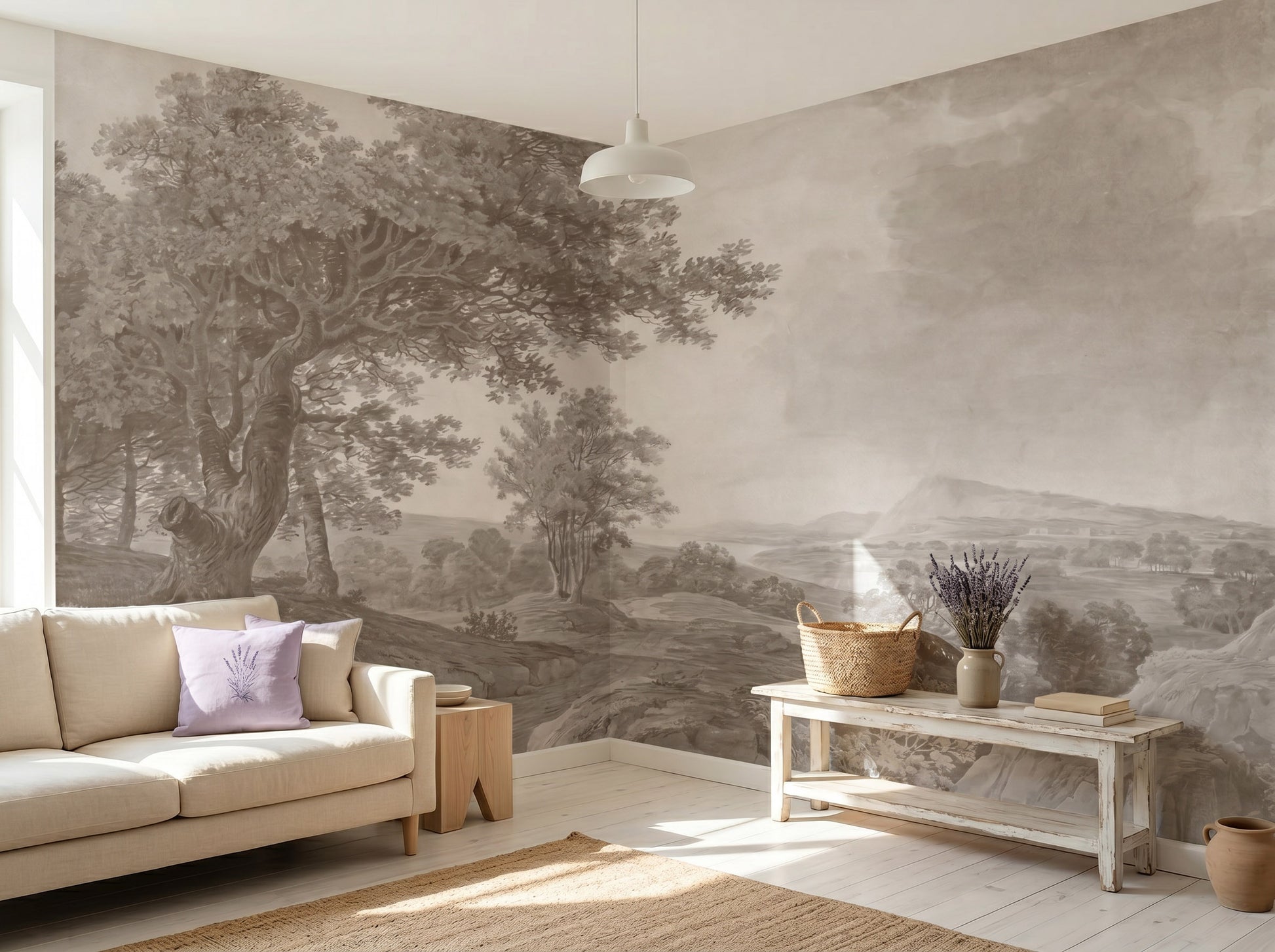 19th Century Etching Wall Mural Removable Antique Scenic Art