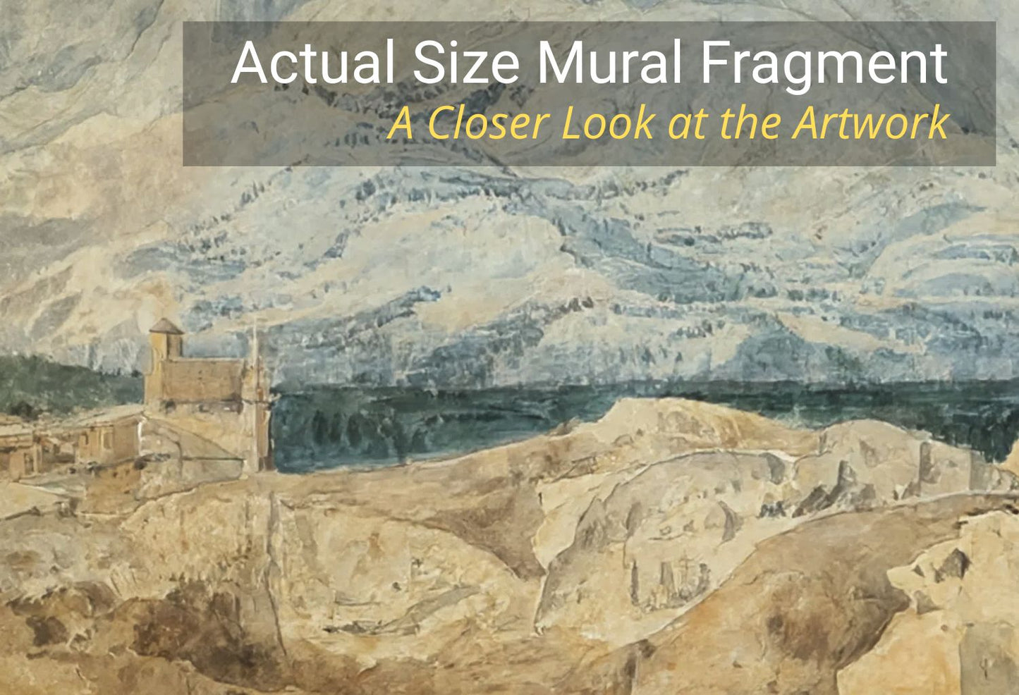 Muted coastal mountain view wall mural installed in traditional dining room