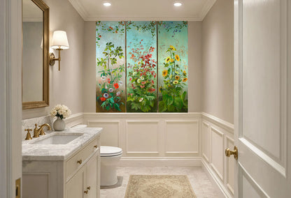 Vintage Floral Accent Wallpaper printed on water resistant peel and stick vinyl