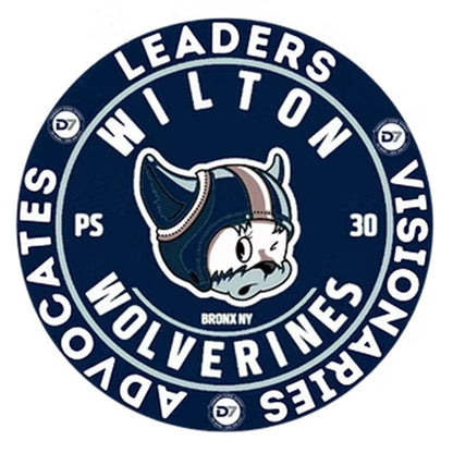 Self-adhesive mural + 12round logos 36x36 in.