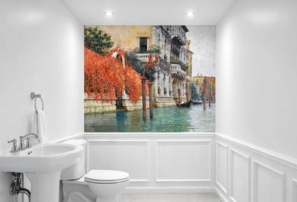 19th Century Italy Fine Art Wall Mural | Laminated Self-Adhesive Powder Room Wallpaper