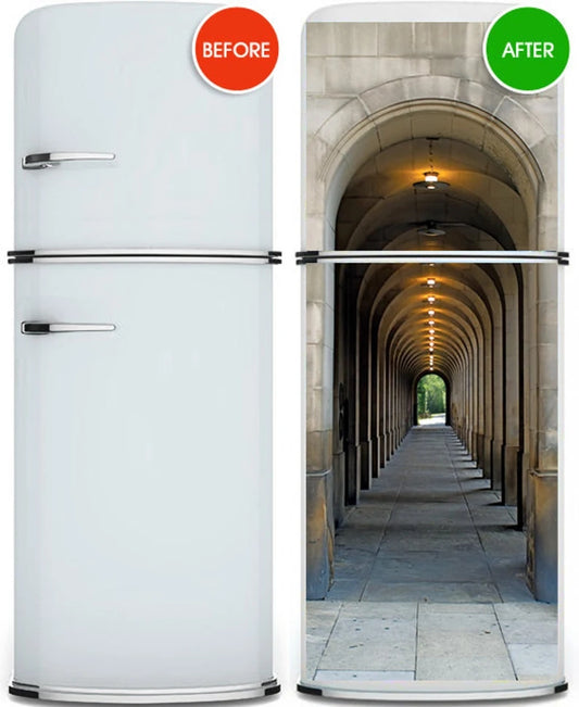 Arches Fridge Door Sticker, Refrigerator Wrap Decal