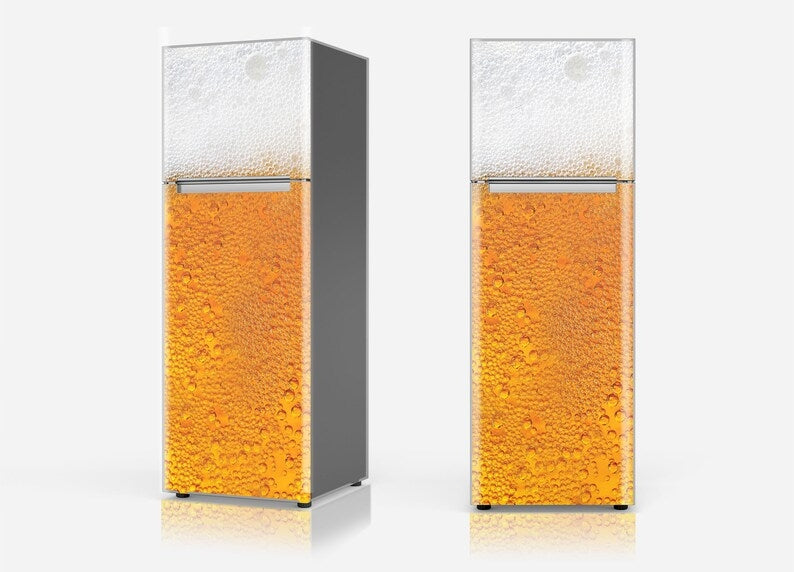 Fridge Wrap Vinyl - Beer With Foam