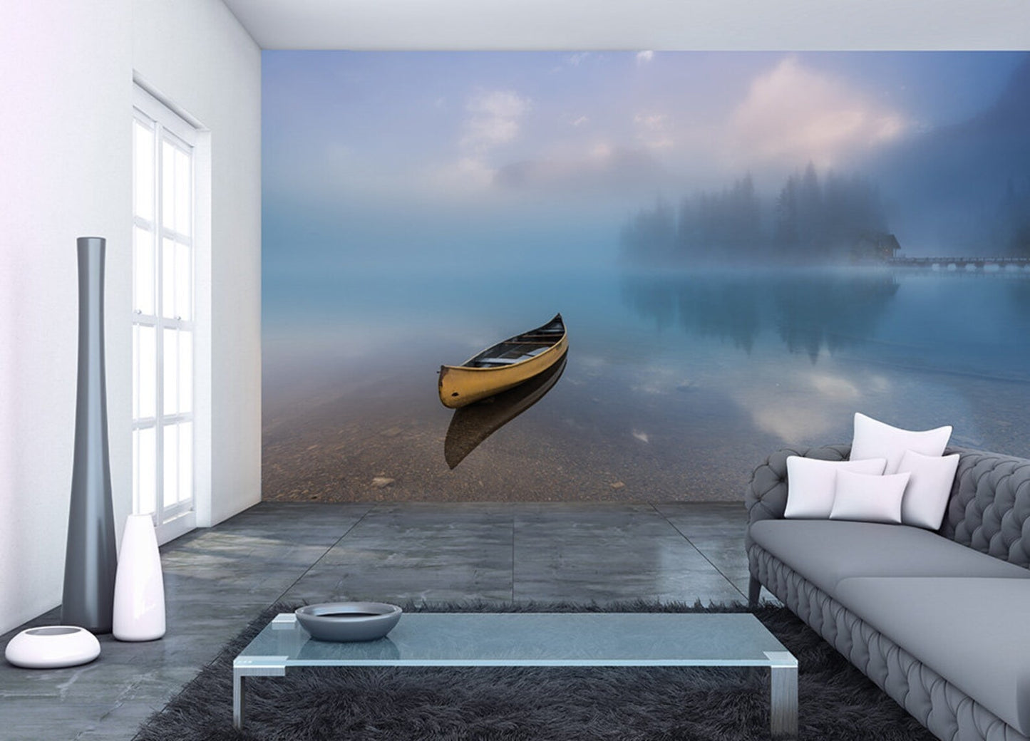 Tapestry Wall Hanging - Lake with Boat