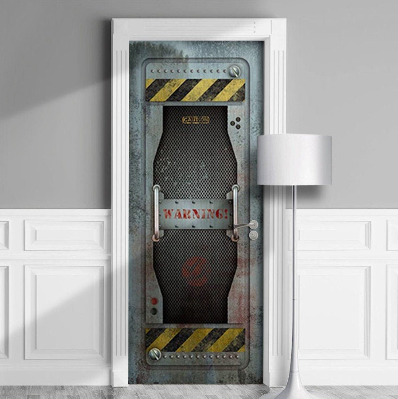 Post-Apocalyptic Door Wrap Industrial Grunge Vault Decal