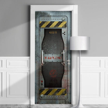 Post-Apocalyptic Door Wrap Industrial Grunge Vault Decal