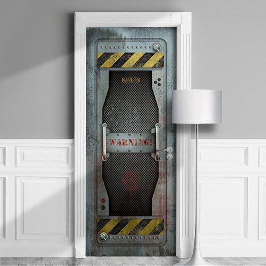 Post-Apocalyptic Door Wrap Industrial Grunge Vault Decal