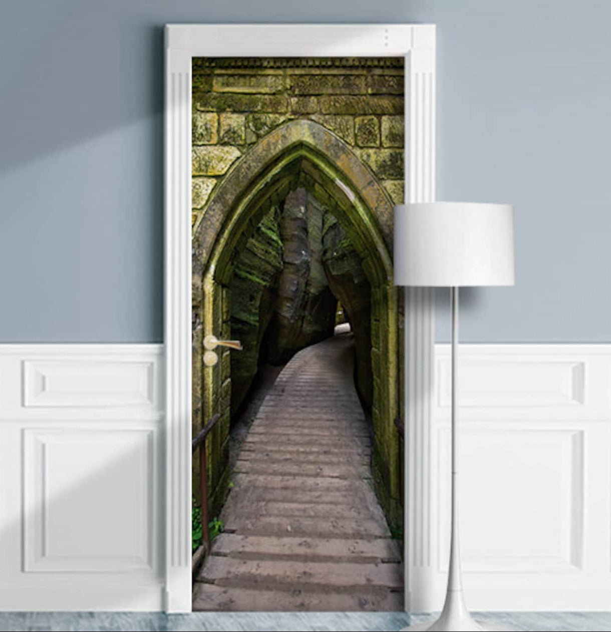 Antique Castle Door Sticker Secret Cavern Passageway Wrap
