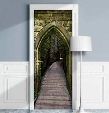 Antique Castle Door Sticker Secret Cavern Passageway Wrap