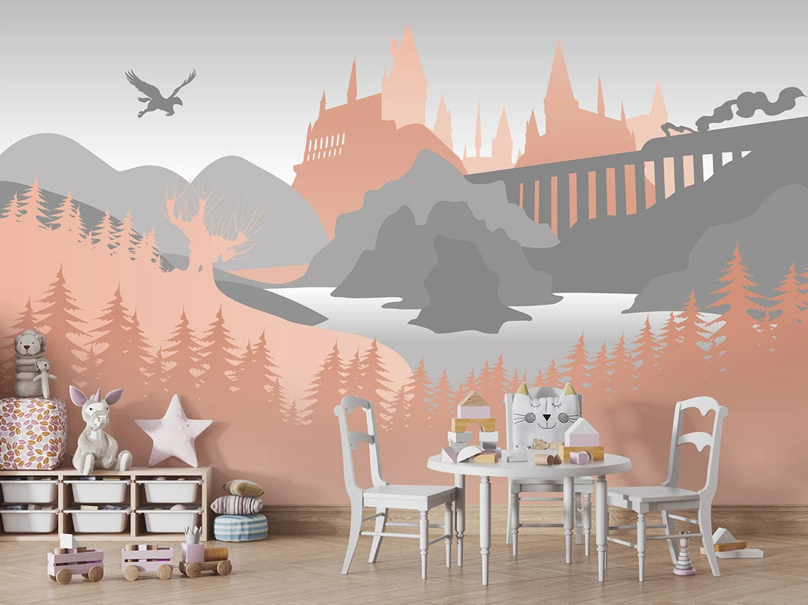 Wizard's Castle Wall Mural. Decal, Wallpaper, Tapestry. Nursery decor