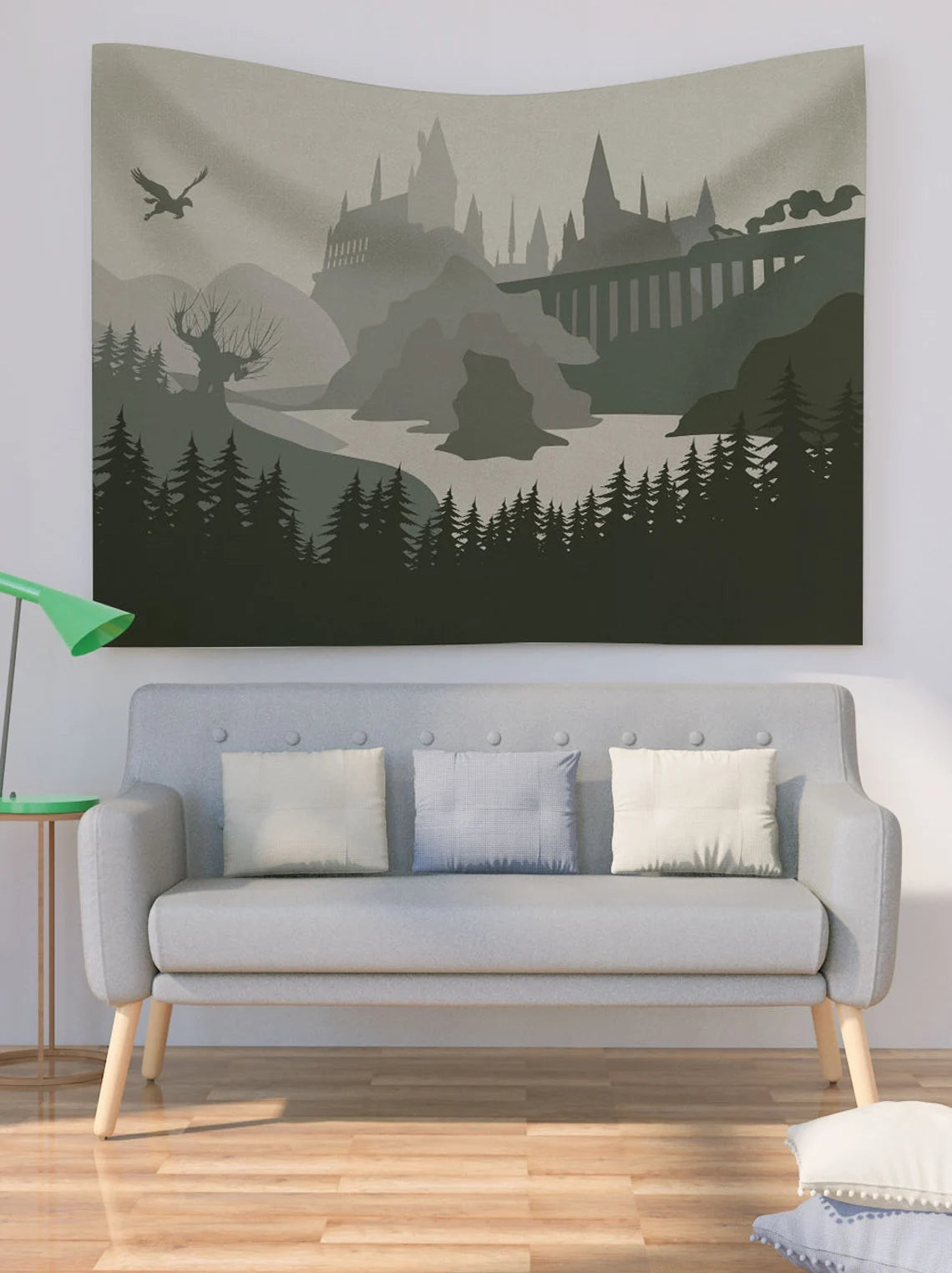 Nursery wall mural. Castle