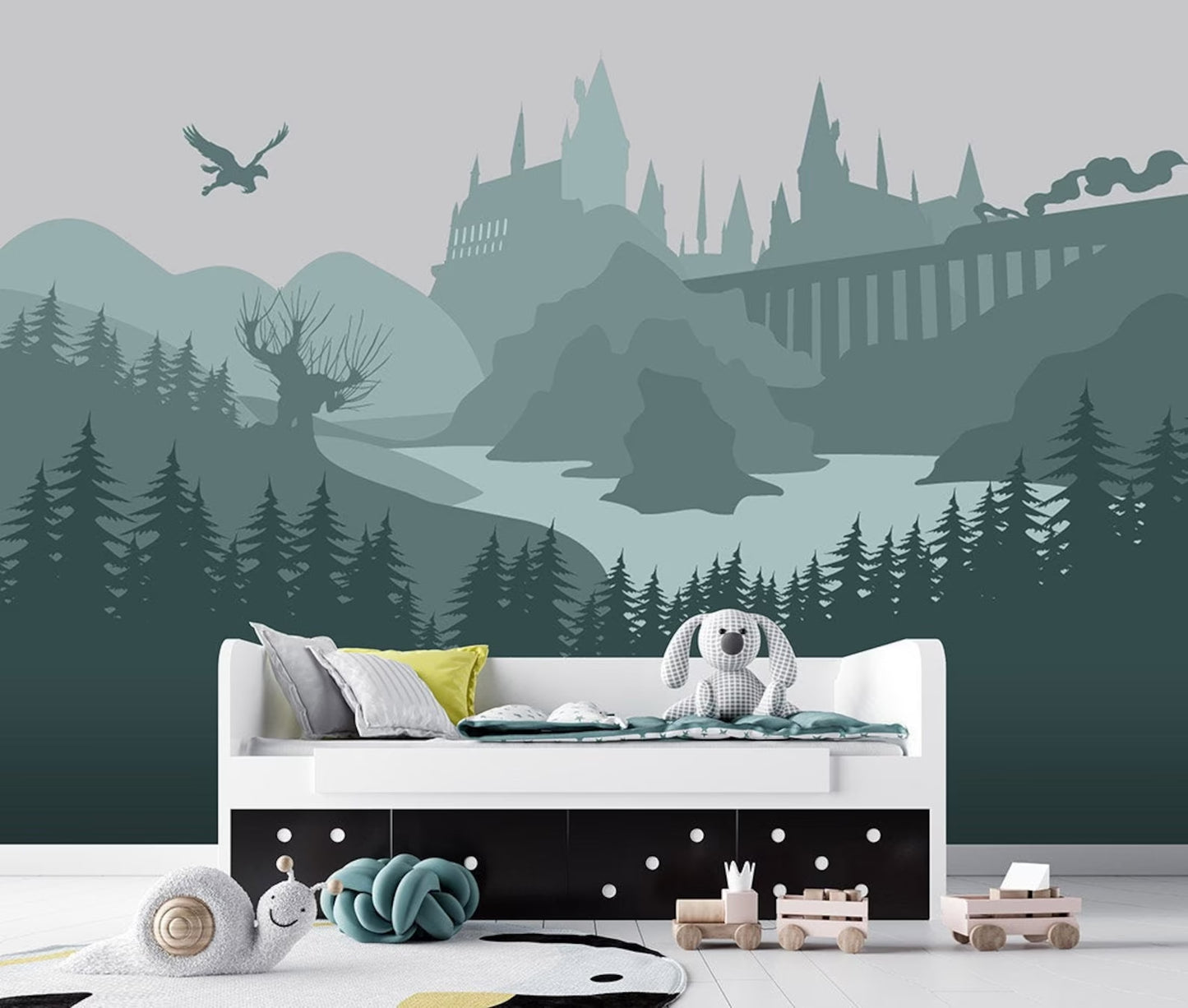 Castle Mural For Baby Nursery - Entire wall decal