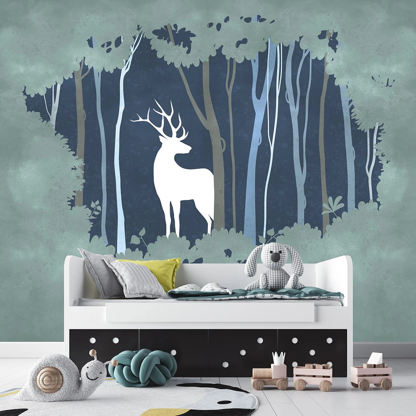 Deer In Fairy Forest Wall Mural