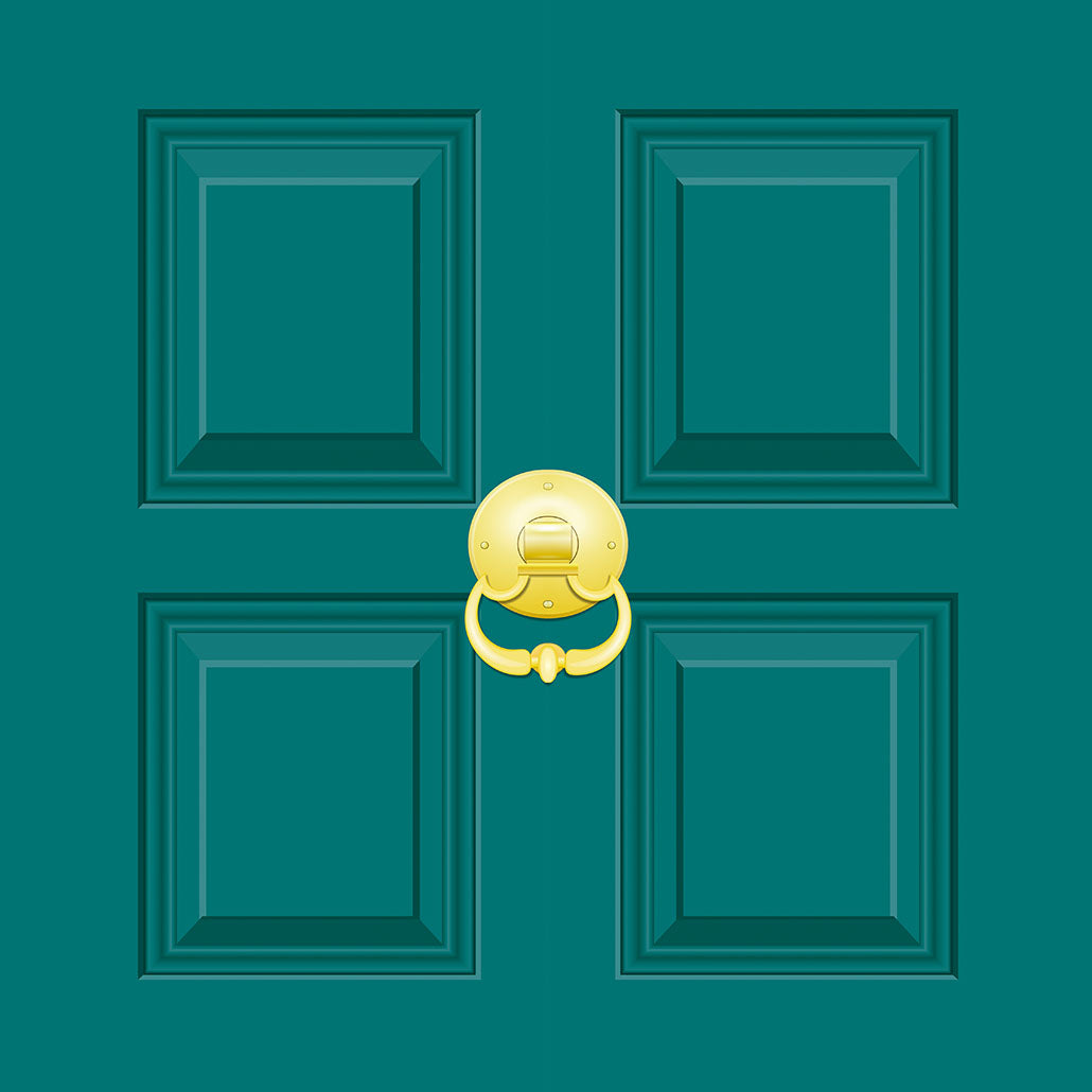 Memory Care Door Wrap for Wayfinding. Laminated. Size: 46 x 46 in.