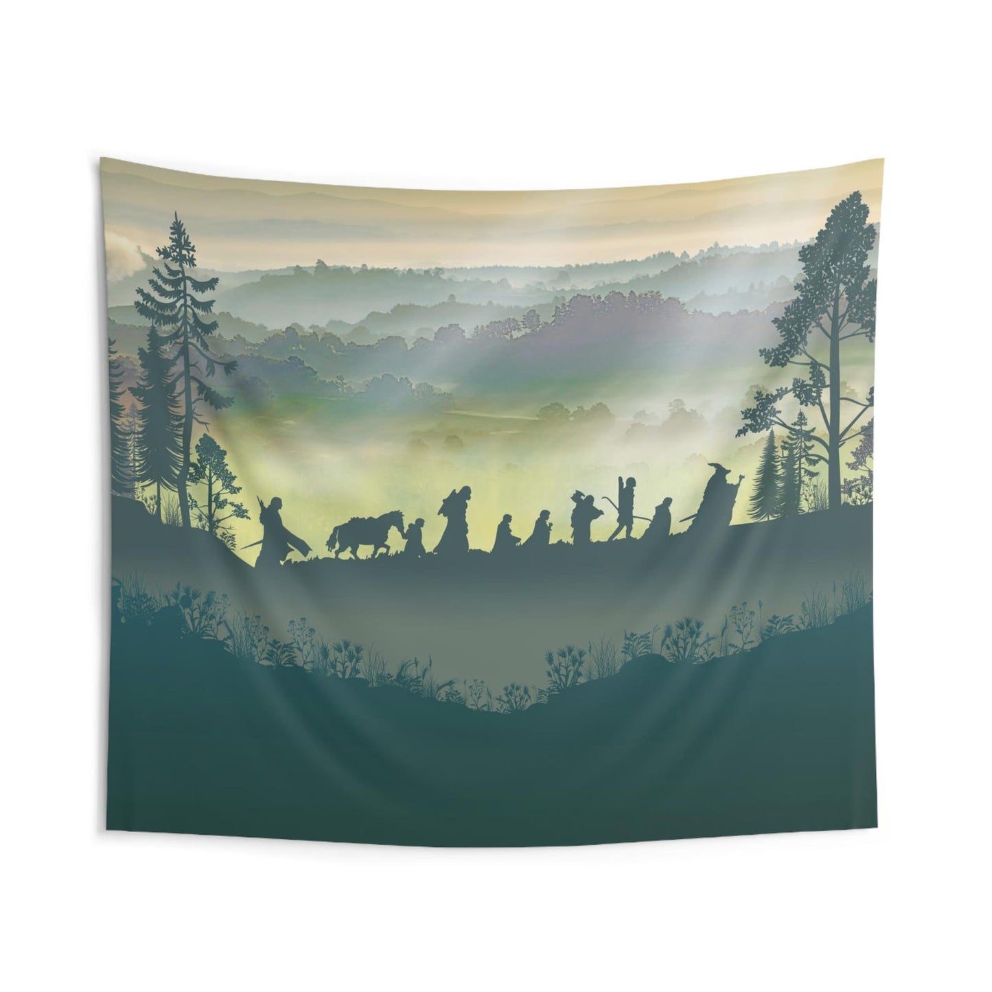 Epic Fantasy Landscape - Large Wall Tapestry | Wall Fabric Mural | Rental-Friendly
