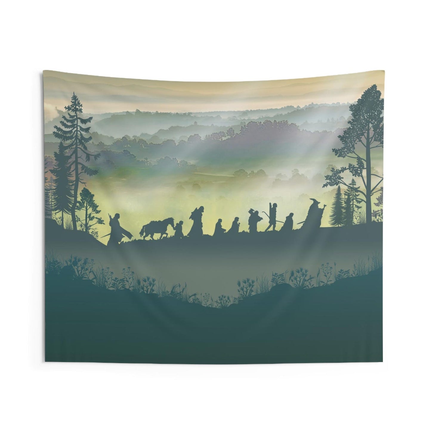Epic Fantasy Landscape - Large Wall Tapestry | Wall Fabric Mural | Rental-Friendly