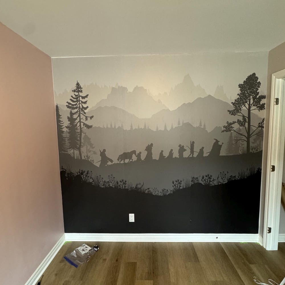 Epic heroes wall mural