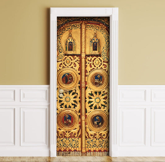 Golden Gate Door Wrap Peel and Stick Byzantine Church Mural