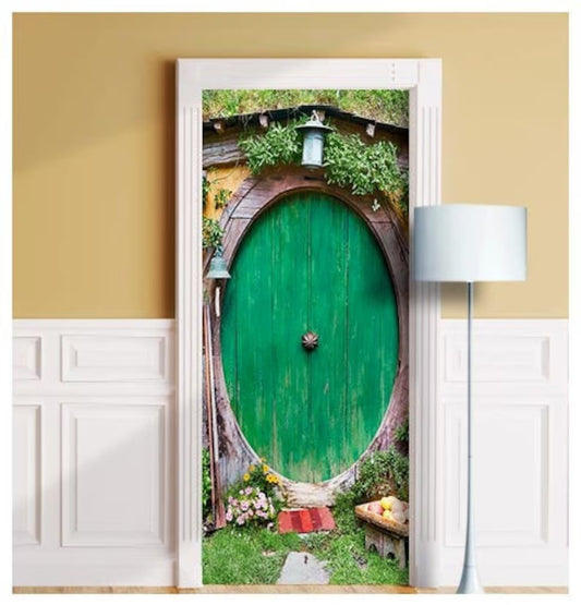 Fairy hobbit door mural