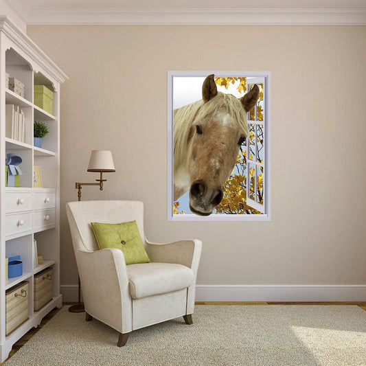 Horse in window wall sticker decal