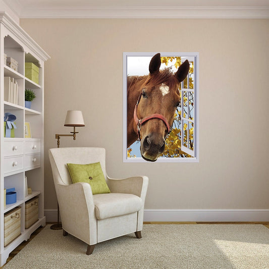 Horse in window wall decal